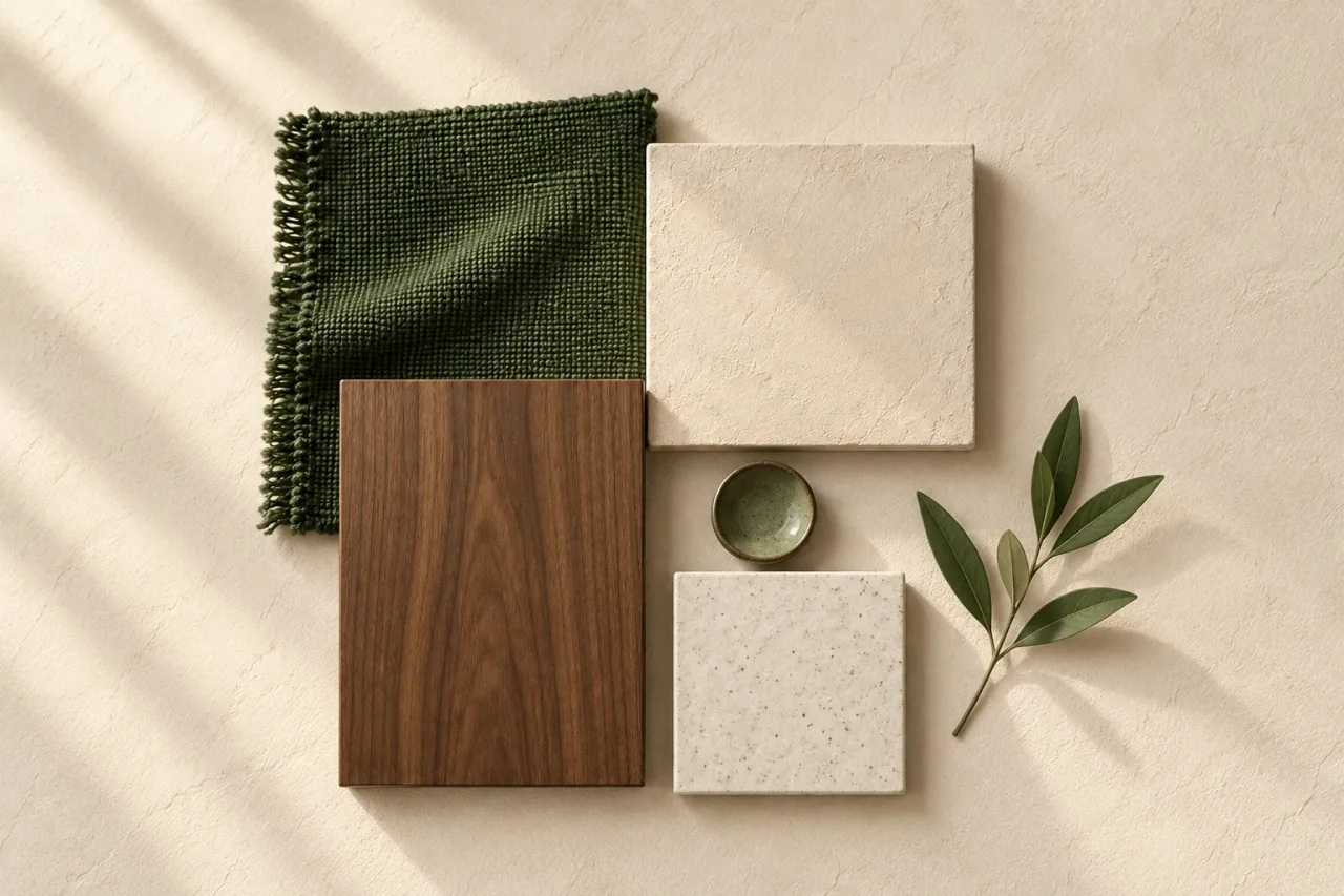 Tea green woven upholstery detail